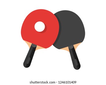 Ping-pong design. Table and rackets for ping-pong. Vector illustration