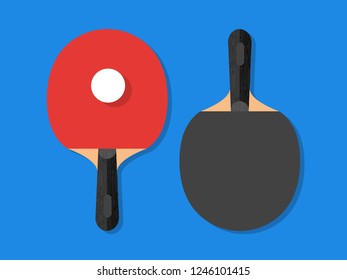 Ping-pong design. Table and rackets for ping-pong. Vector illustration