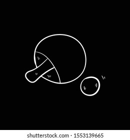 pingpong doodle icon vector hand drawing flat black