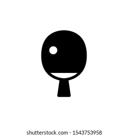 ping-pong glyph icon black and white