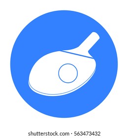 Ping-pong icon black. Single sport icon from the big fitness, healthy, workout black.