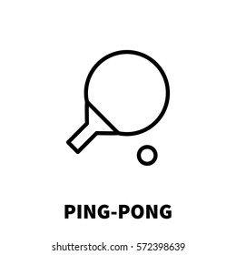 Ping-pong icon or logo in modern line style. High quality black outline pictogram for web site design and mobile apps. Vector illustration on a white background.