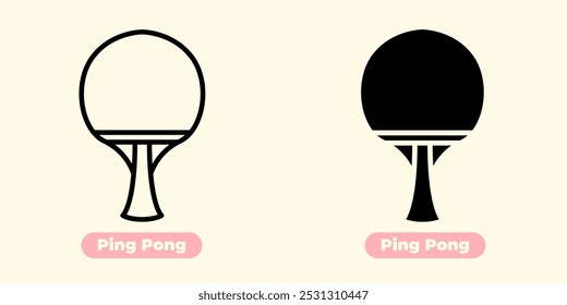 Pingpong icon offers a sleek and modern design, ideal for a wide range of creative projects. Whether you're designing for sports-themed websites, apps, posters, or recreational events.