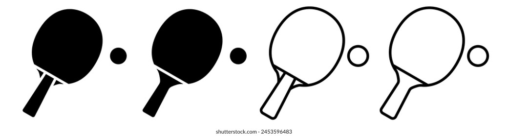 Ping-pong icon set basic simple design