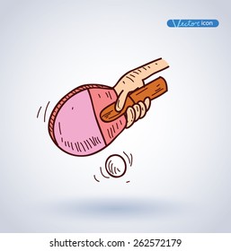 Ping-pong icon, vector illustration.