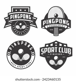 Pingpong logo collection, emblem set collections. Pingpong logo badge template bundle