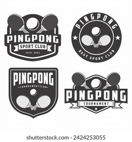 Pingpong logo collection, emblem set collections. Pingpong logo badge template bundle