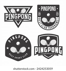 Pingpong logo collection, emblem set collections. Pingpong logo badge template bundle