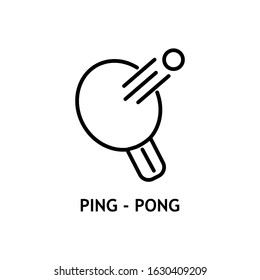 "Ping-Pong" minimal logo design. Line art illustration. Eps 10 vector illustration.