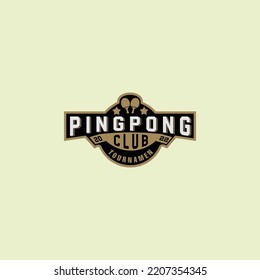 	
"Ping-Pong" minimal logo design. Line art illustration
