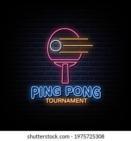 Ping-pong neon logo sign style