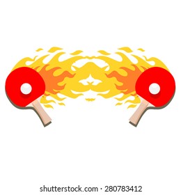 Ping-pong is on fire" vector