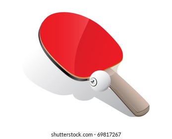 Ping-pong paddle with white ball