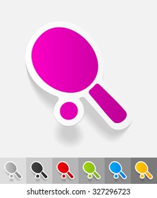 ping-pong paper sticker with shadow. Vector illustration