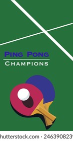 Diseño de póster de ping-pong. Cubierta de tenis de mesa. Diseño de Vector.