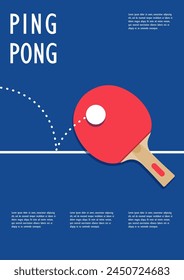 Ping-pong posters design. Table and rackets for ping-pong. Vector illustration