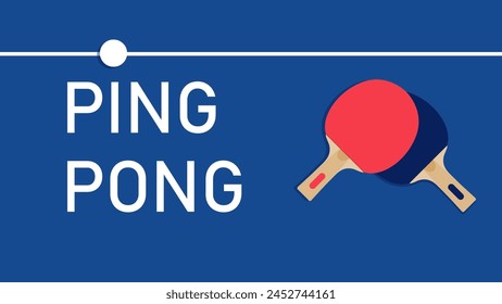 Ping-pong posters design. Table and rackets for ping-pong. Vector illustration