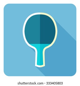 Ping-pong racket. Flat design. Vector illustration.