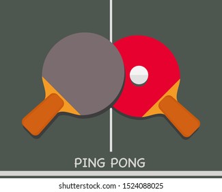 ping-pong rackets and balls isolated icon. vector illustration
