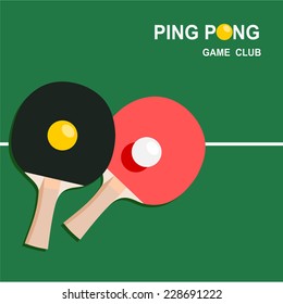 Ping-pong rackets and balls  vector 