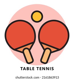 Pingpong Sport Icon Cartoon. Table Tennis Symbol Vector