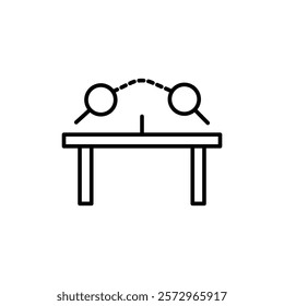 Ping-pong, table tennis icon simple flat vector symbol outline collection set logo