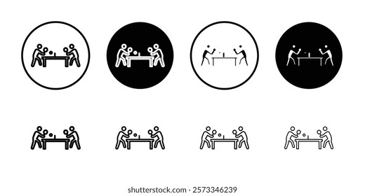 Ping-pong, table tennis icon vector line logo mark or symbol set collection outline style