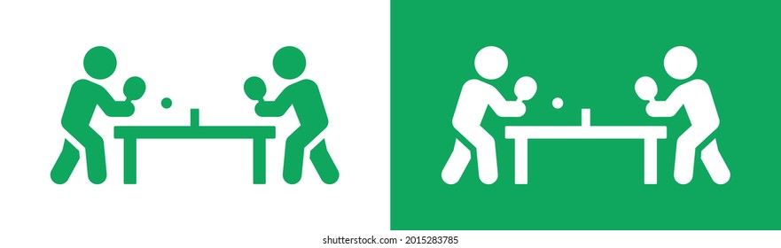 Ping-pong, table tennis player icon. Sport symbol. Vector illustration