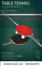 Pingpong Table Tennis Poster Template Vector Illustration