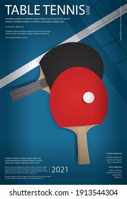 Pingpong Table Tennis Poster Template Vector Illustration