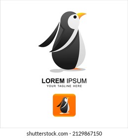 Pinguin animal logo vector gradient