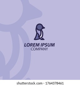 PINGUIN CARTOON BLUE LOGO DESIGN