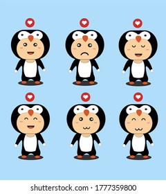 Pinguin Character in flat design