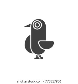 pinguin icon flat black