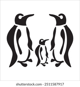 Pinguin-Symbol im flachen Stil