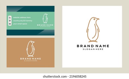 pinguin logo vector desain inspiration and business card template