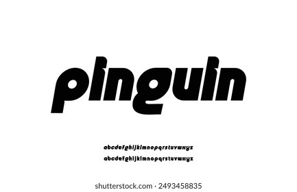 pinguin is Modern Bold Font. Sans Serif Font. Regular Uppercase Lowercase Typography urban style alphabet fonts for fashion, sport, technology, digital, movie, logo design, vector illustration