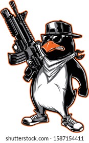 Pinguin Tactical Mascot Logo Esport