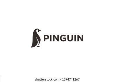 Pinguin, Vektorgrafik. Inspiration für kreatives Tierlogo. kann als Symbole, Markenidentität, Symbole oder andere verwendet werden. Farbe und Text können je nach Bedarf geändert werden.