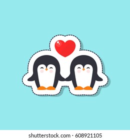 Pinguins Sticker Vector Illustration Stock Vector (Royalty Free ...