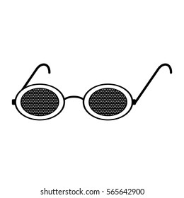 Pinhole glasses vector icon. White background.