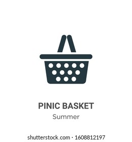 Pinic basket glyph icon vector on white background. Flat vector pinic basket icon symbol sign from modern summer collection for mobile concept and web apps design.