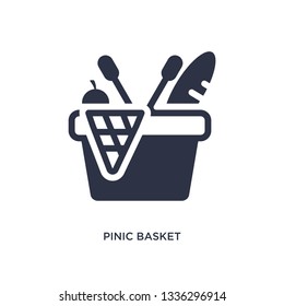pinic basket isolated icon. Simple element illustration from summer concept. pinic basket editable logo symbol design on white background. Can be use for web and mobile.