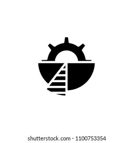 Pinion black icon concept. Pinion flat  vector symbol, sign, illustration.