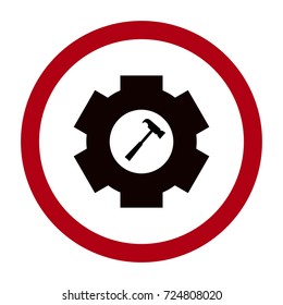 pinion and hammer illustration isolated vector sign symbol.Repair of transport