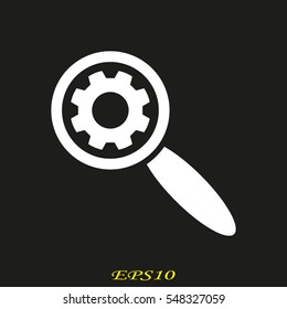 pinion, magnifier, icon, vector illustration eps10
