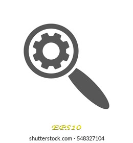 pinion, magnifier, icon, vector illustration eps10
