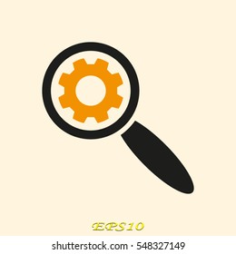 pinion, magnifier, icon, vector illustration eps10