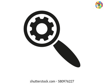 pinion, magnifier, icon, vector illustration eps10