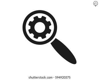pinion, magnifier, icon, vector illustration eps10